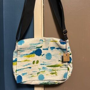 Zukuri Seattle Designs Handmade Crossbody Bag – Blue & Green Cotton, NWT